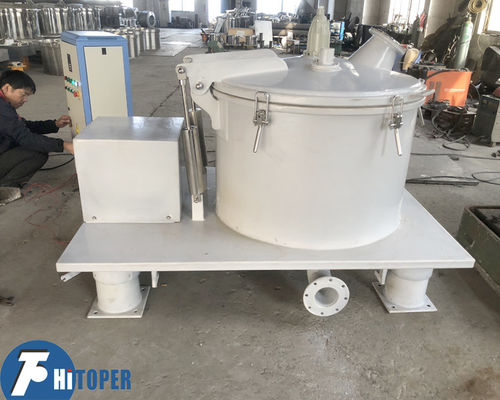 Centrifugatrice a base di piattaforma con sollevamento automatico di sacchetti e scarico superiore per filtraggio dell'olio e separazione di liquidi solidi in industria
